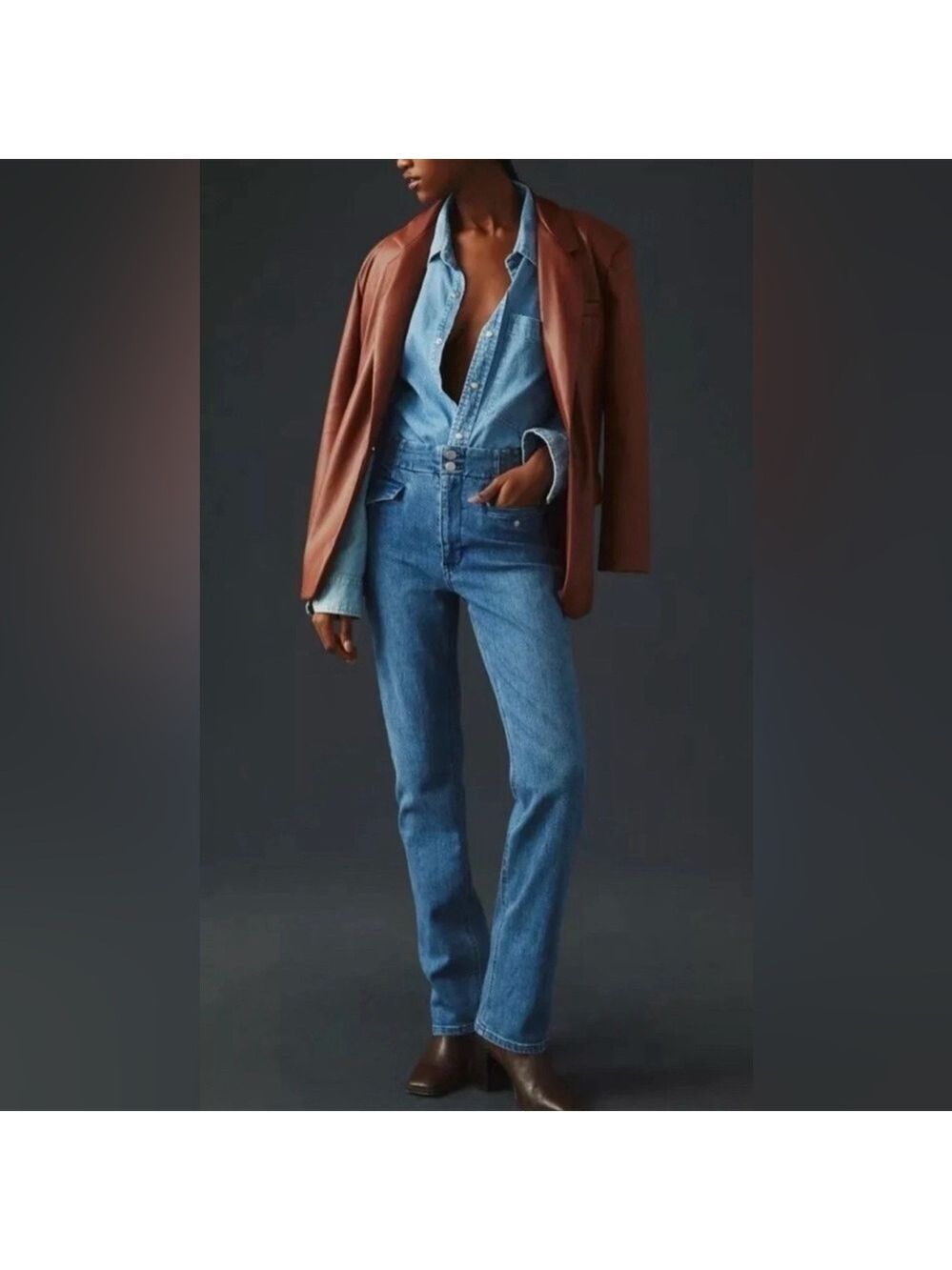 Anthropologie Maeve Bombshell Slim Straight Denim Jeans Size 27